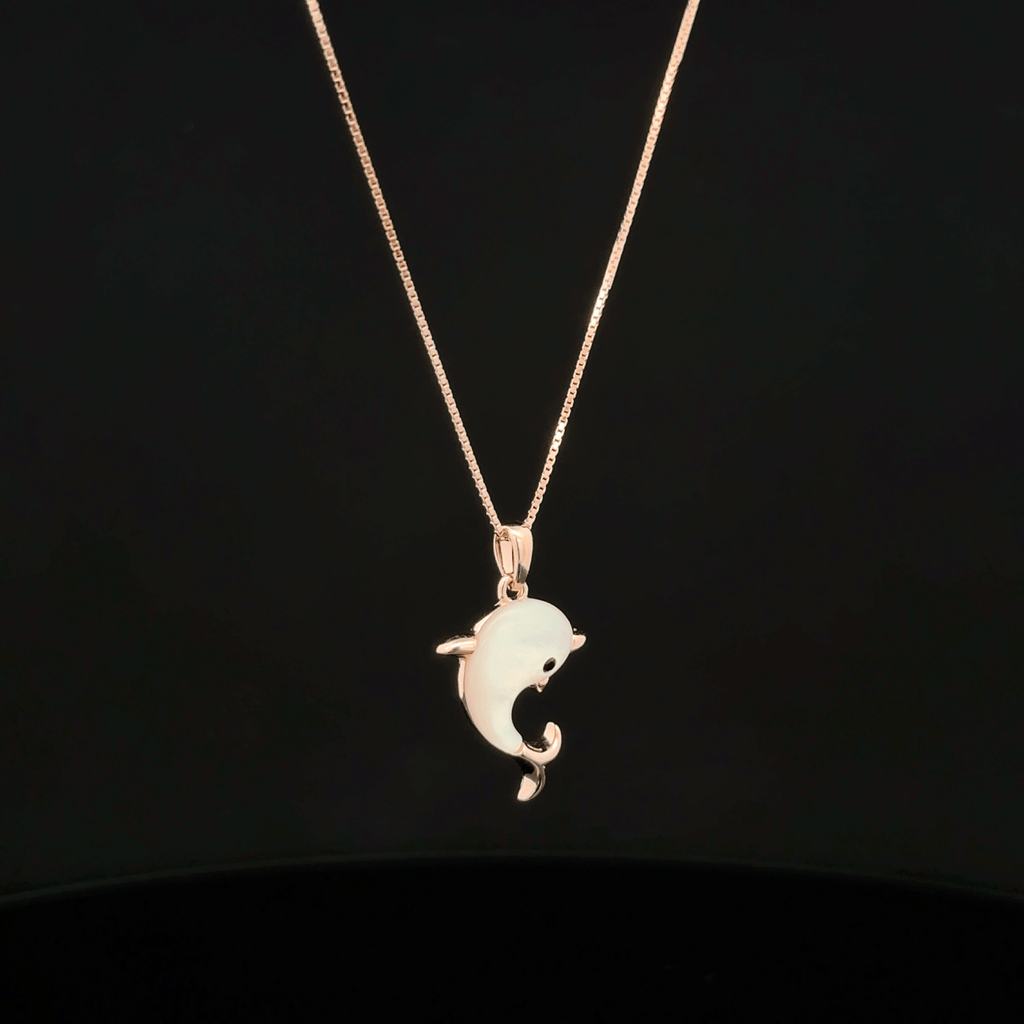 Dolphin rose gold chain pendant