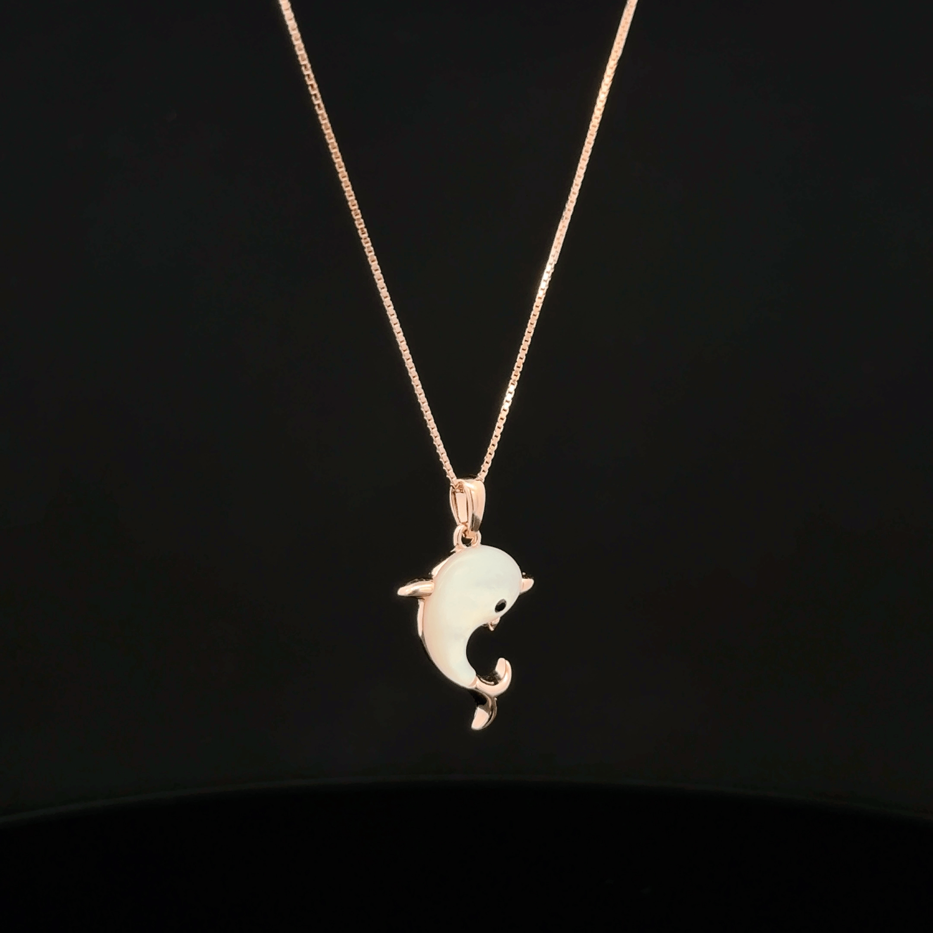 Dolphin rose gold chain pendant