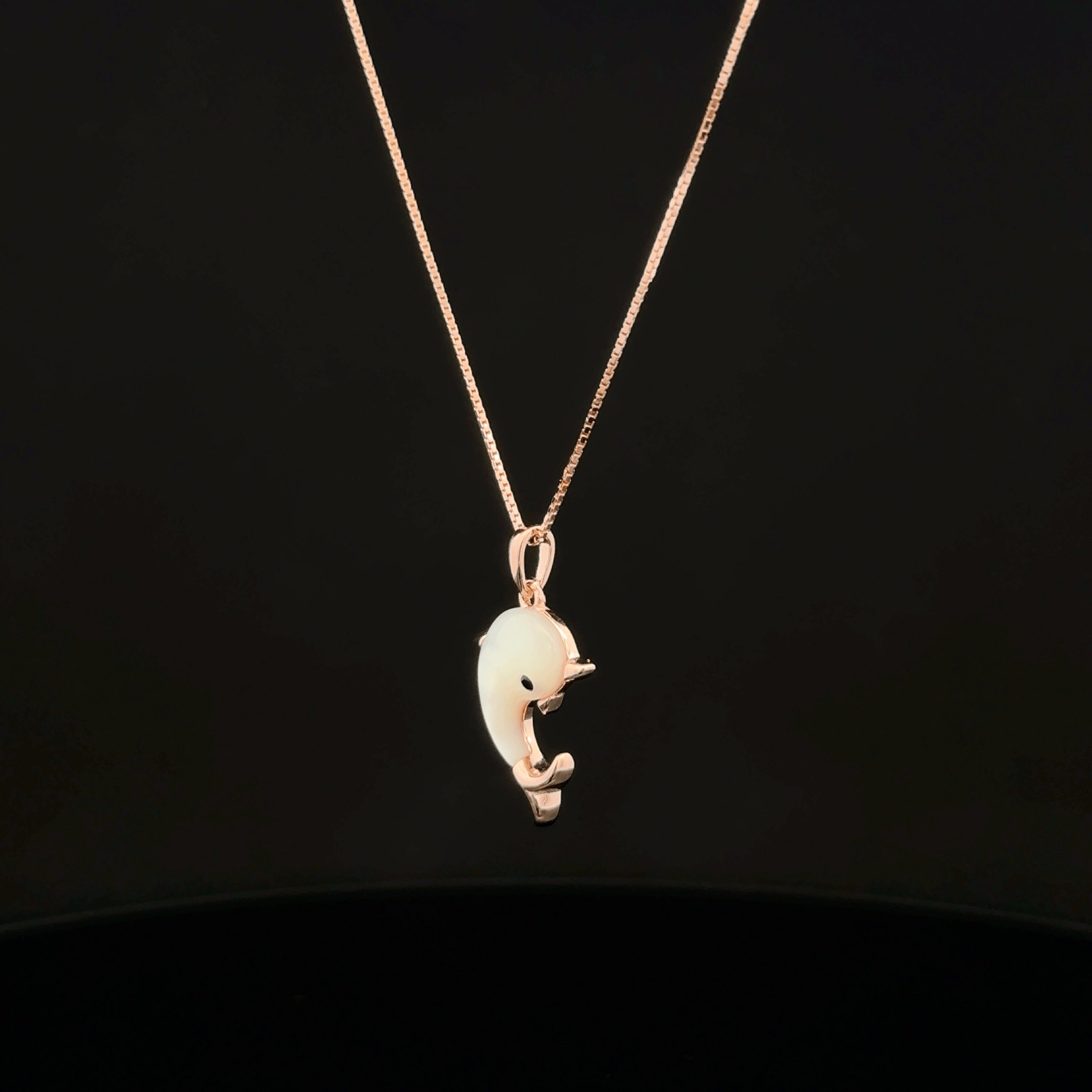 Dolphin rose gold chain pendant