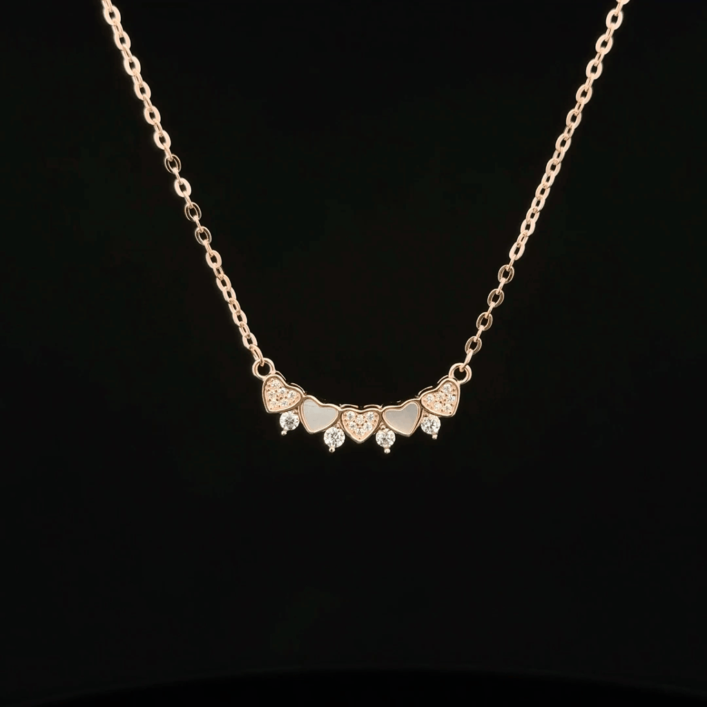 Multi Heart rose gold chain pendant