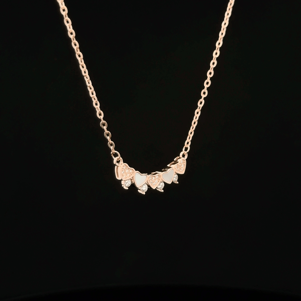 Multi Heart rose gold chain pendant