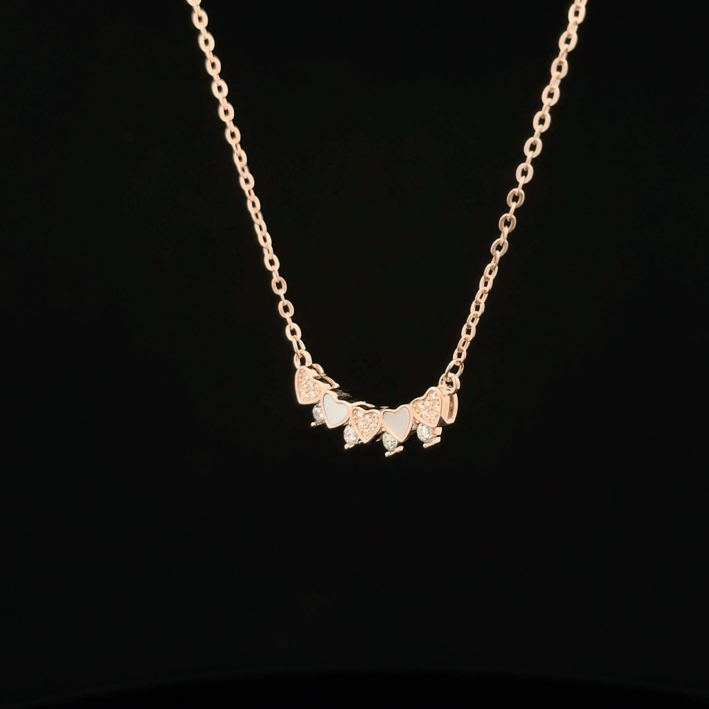 Multi Heart rose gold chain pendant