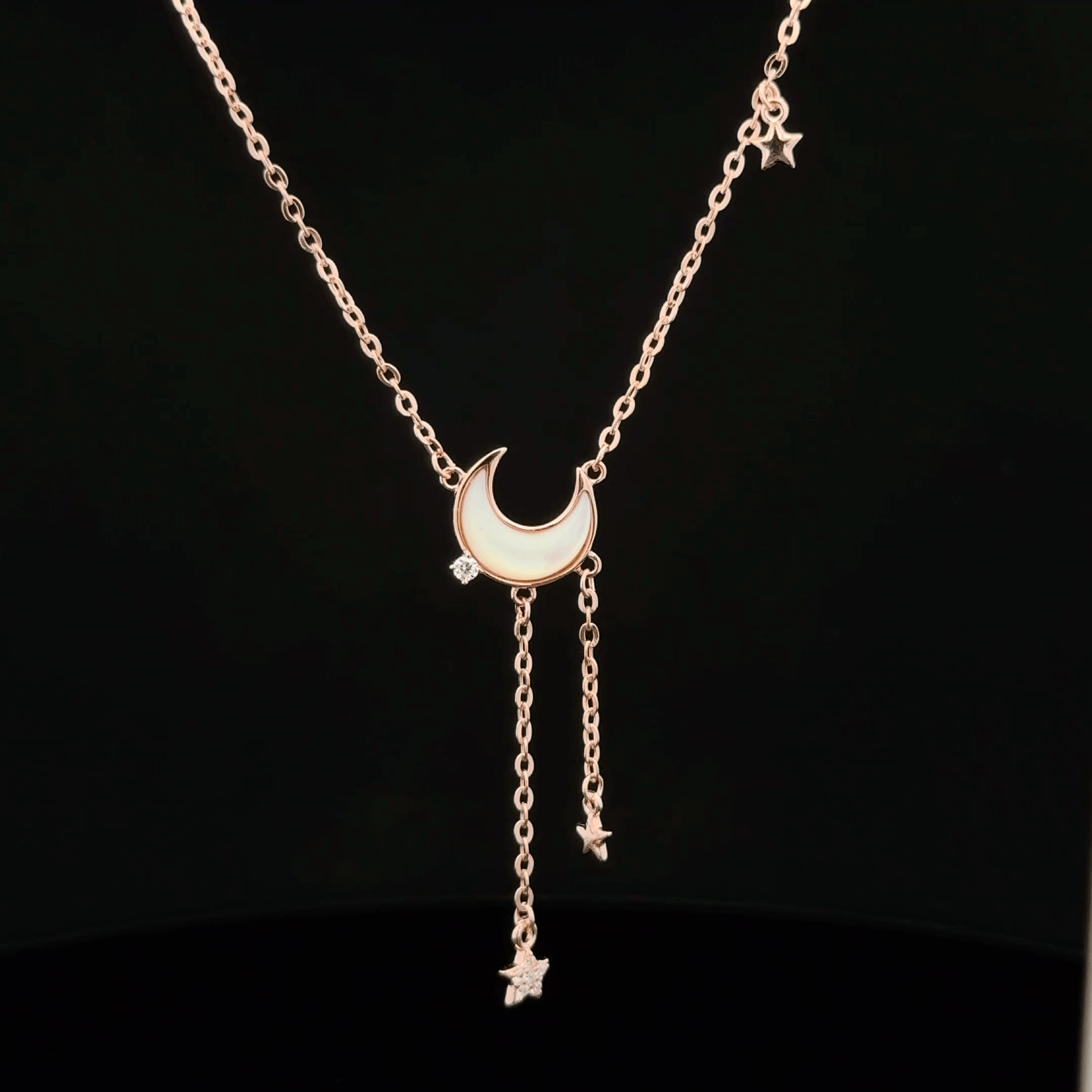 Half moon & star chain pendant