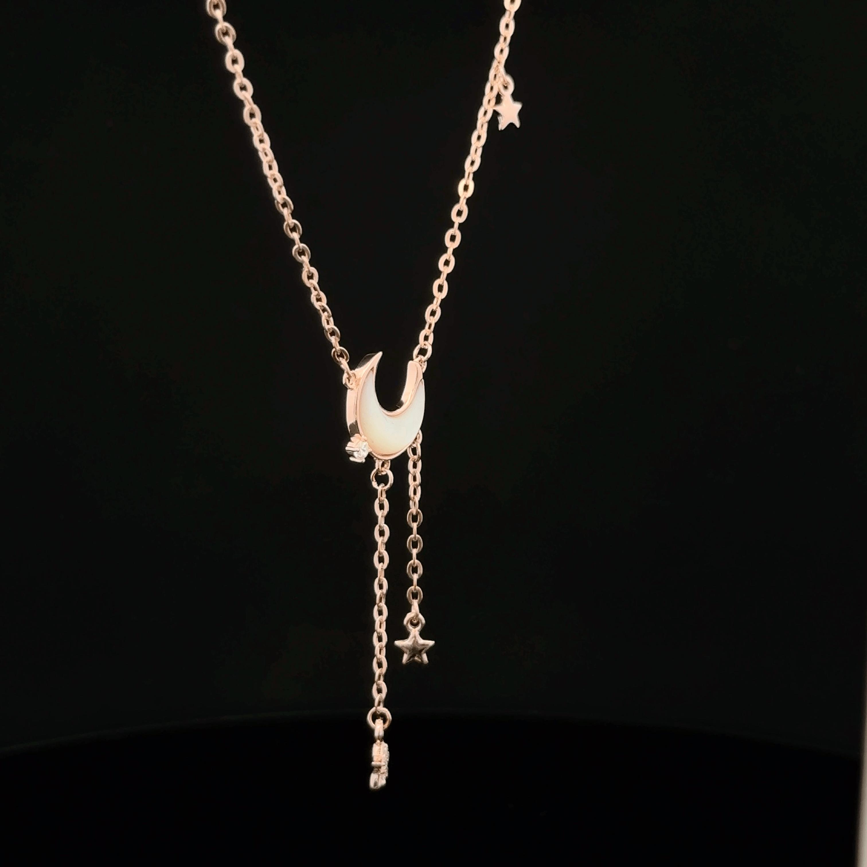 Half moon & star chain pendant