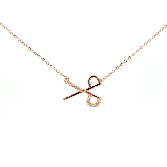 Rosegold Scissors chian with pendent