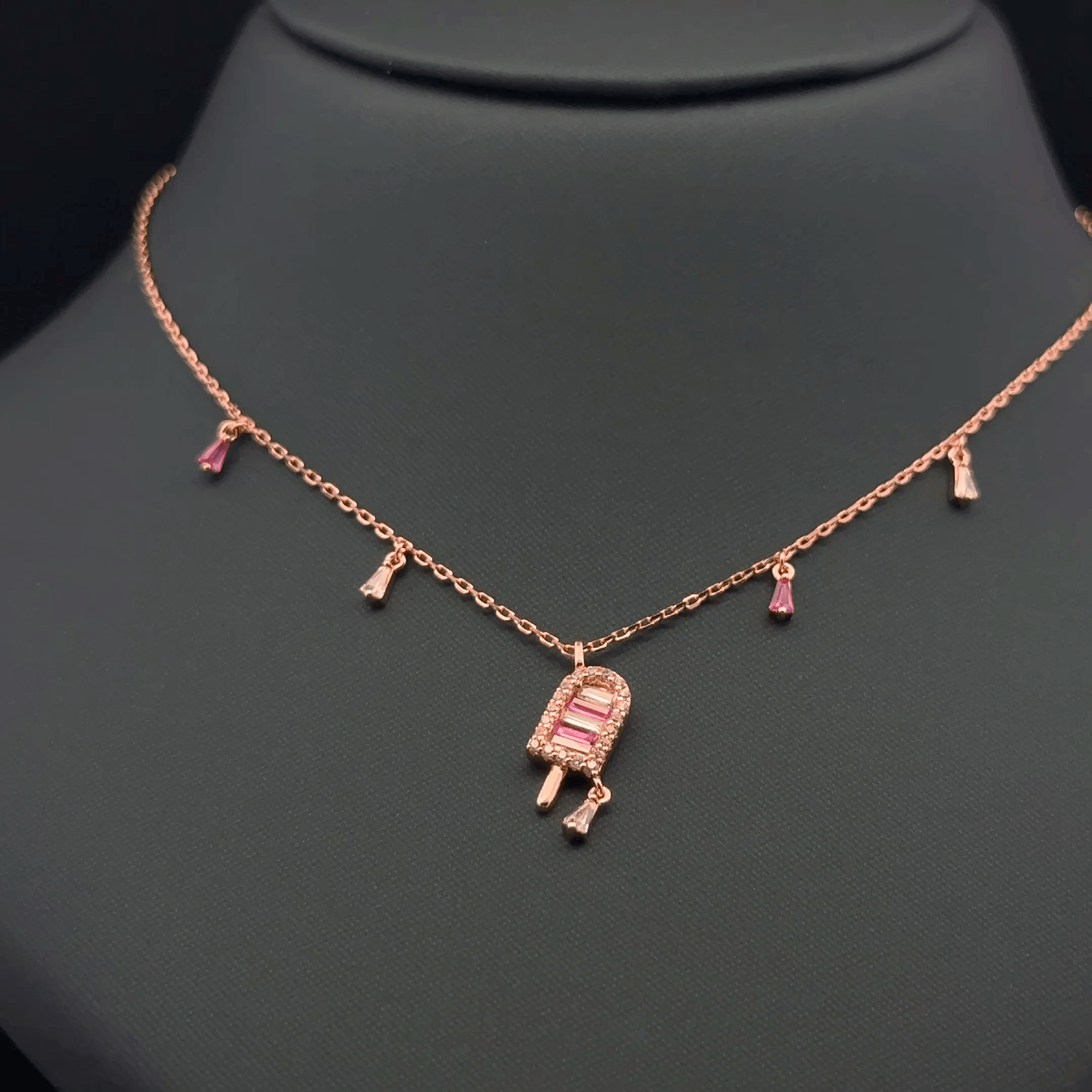 Rectangular pink stone