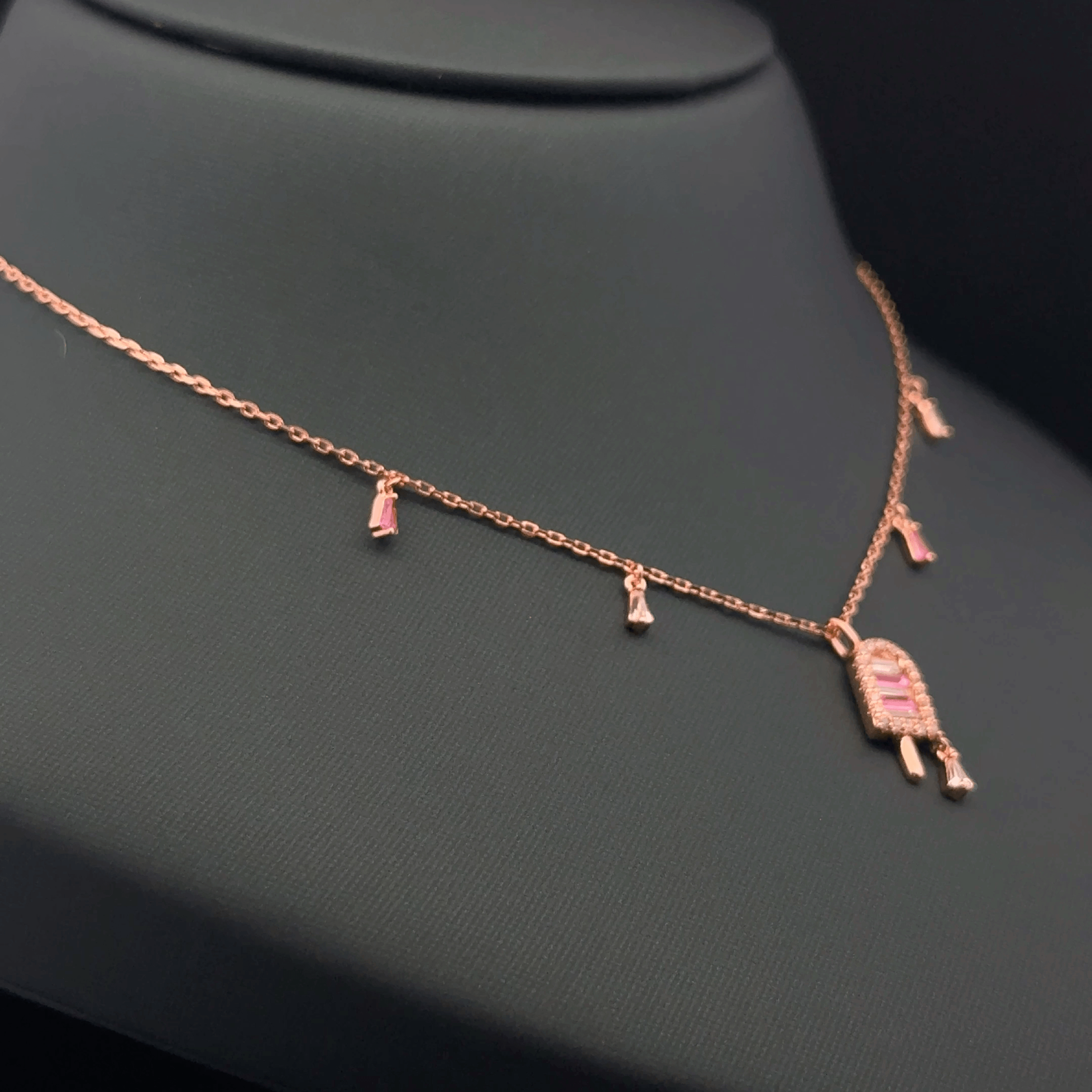 Rectangular pink stone