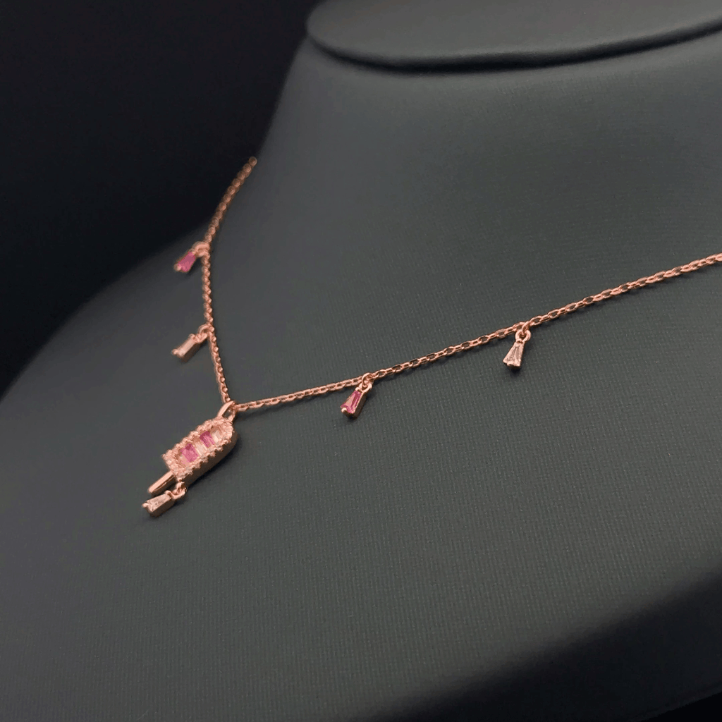 Rectangular pink stone