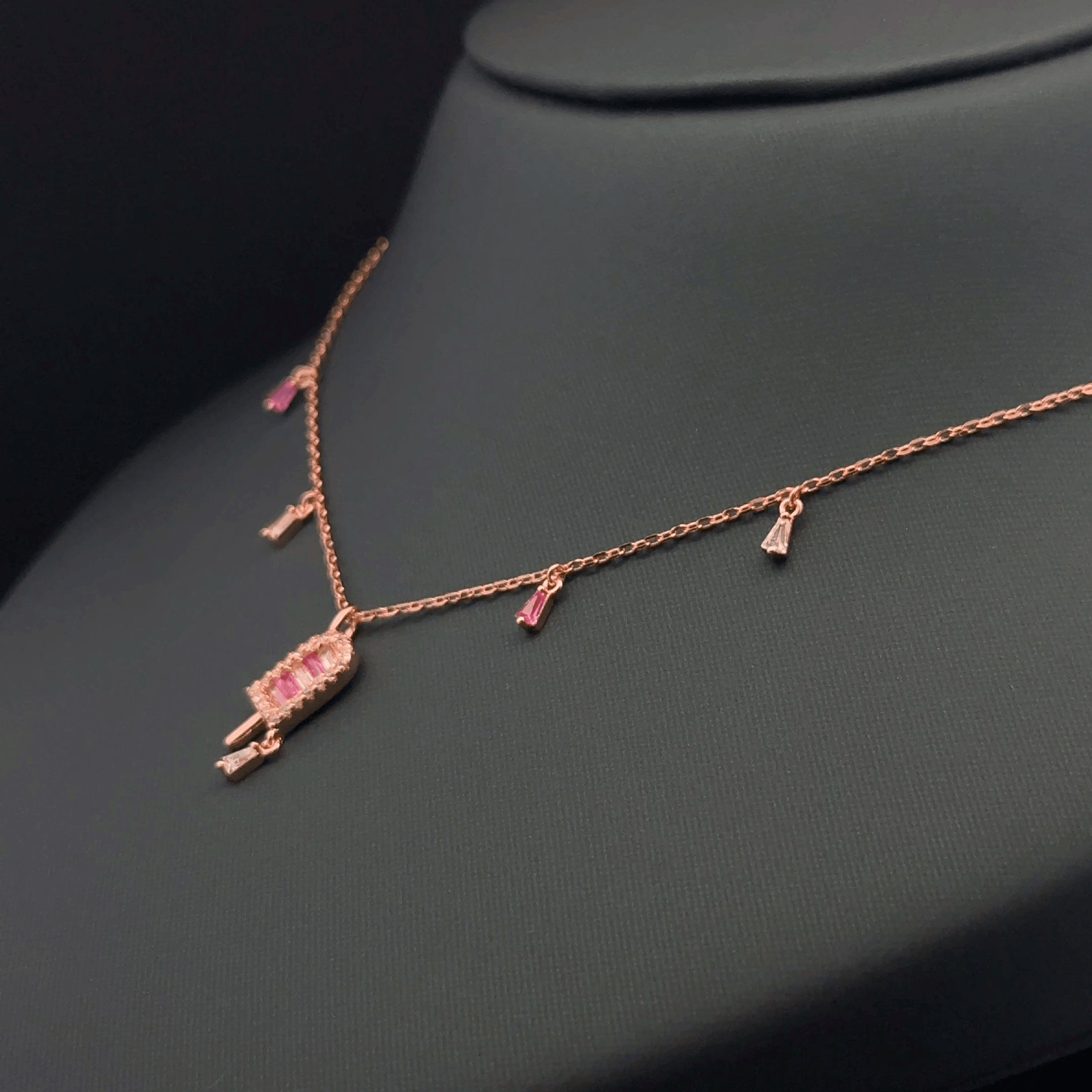 Rectangular pink stone