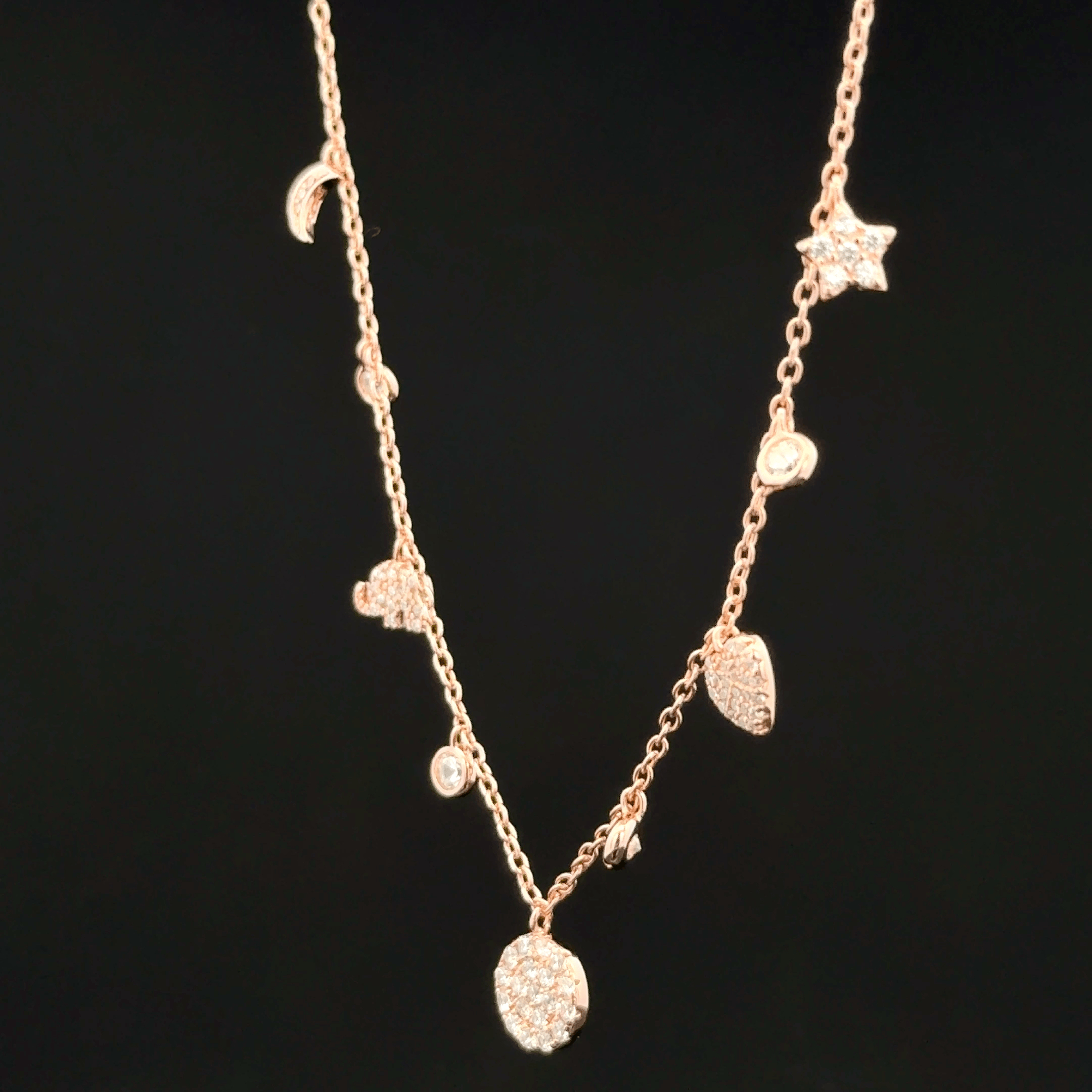 Moon, star elephant charm