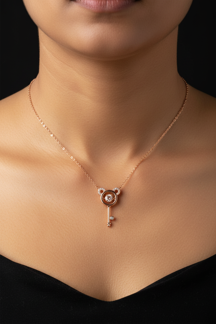 Rosegold key chain with pendent