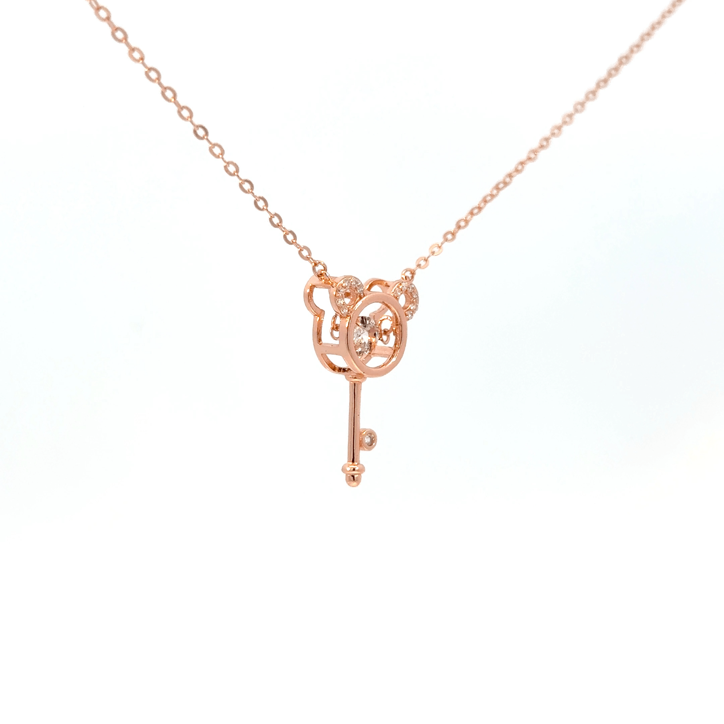 Rosegold key chain with pendent