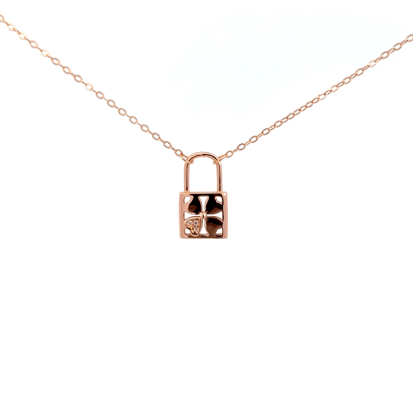 Rosegold lock chain with pendent