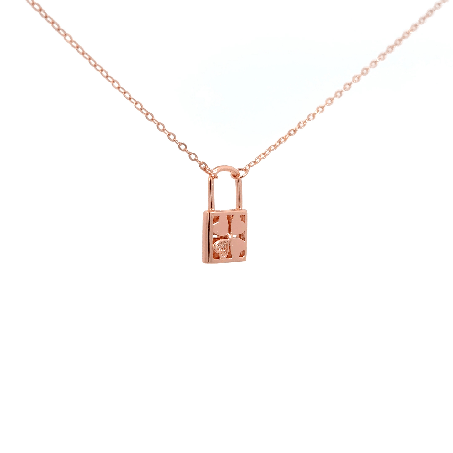 Rosegold lock chain with pendent