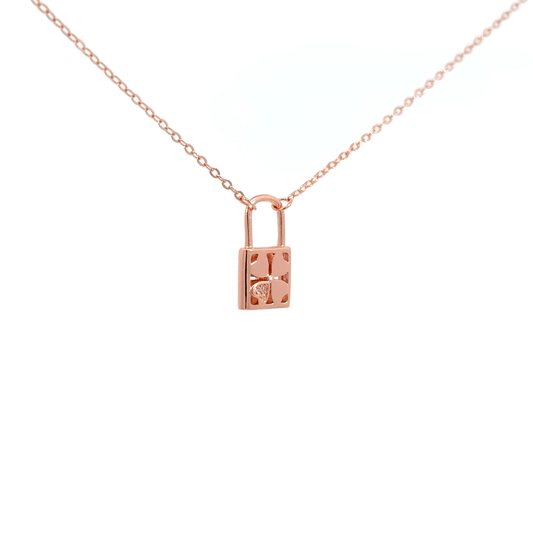 Rosegold lock chain with pendent