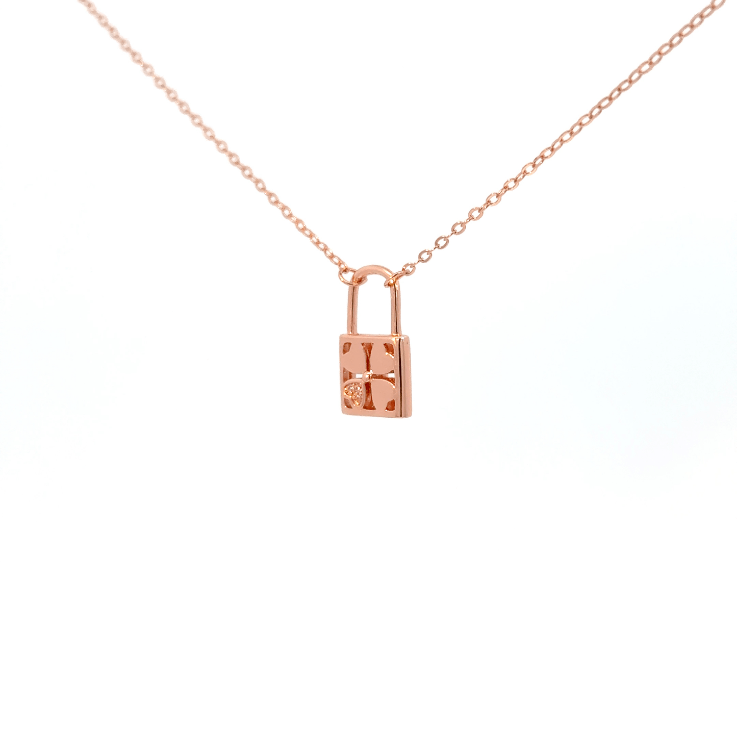 Rosegold lock chain with pendent