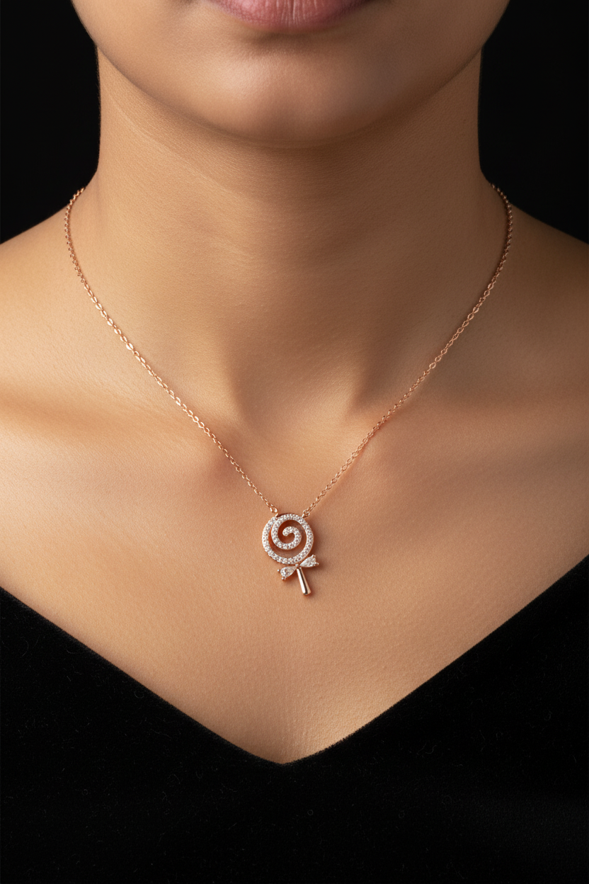 Rosegold lalipop chian with pendent