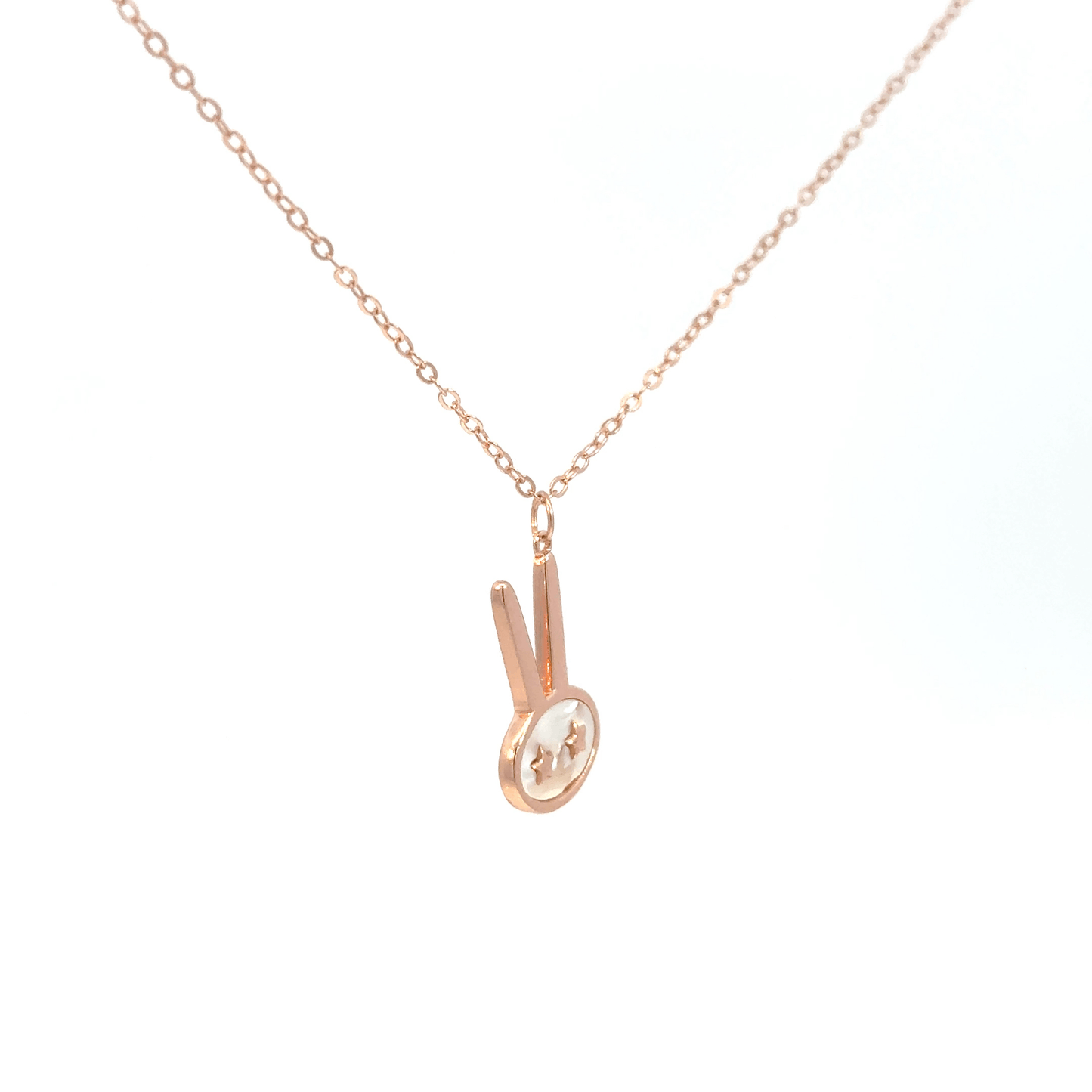 Rosegold rabbit chain with pendent