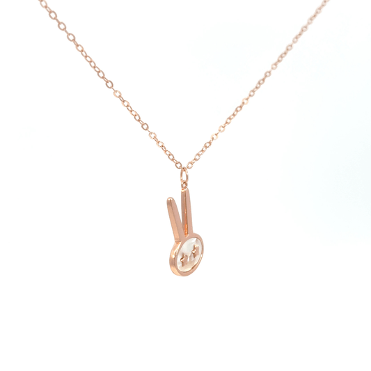 Rosegold rabbit chain with pendent