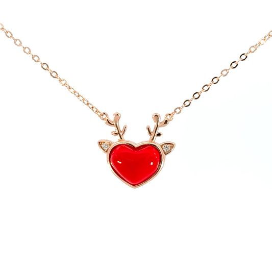 Rosegold Red heart chain with pendent
