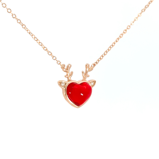 Rosegold Red heart chain with pendent