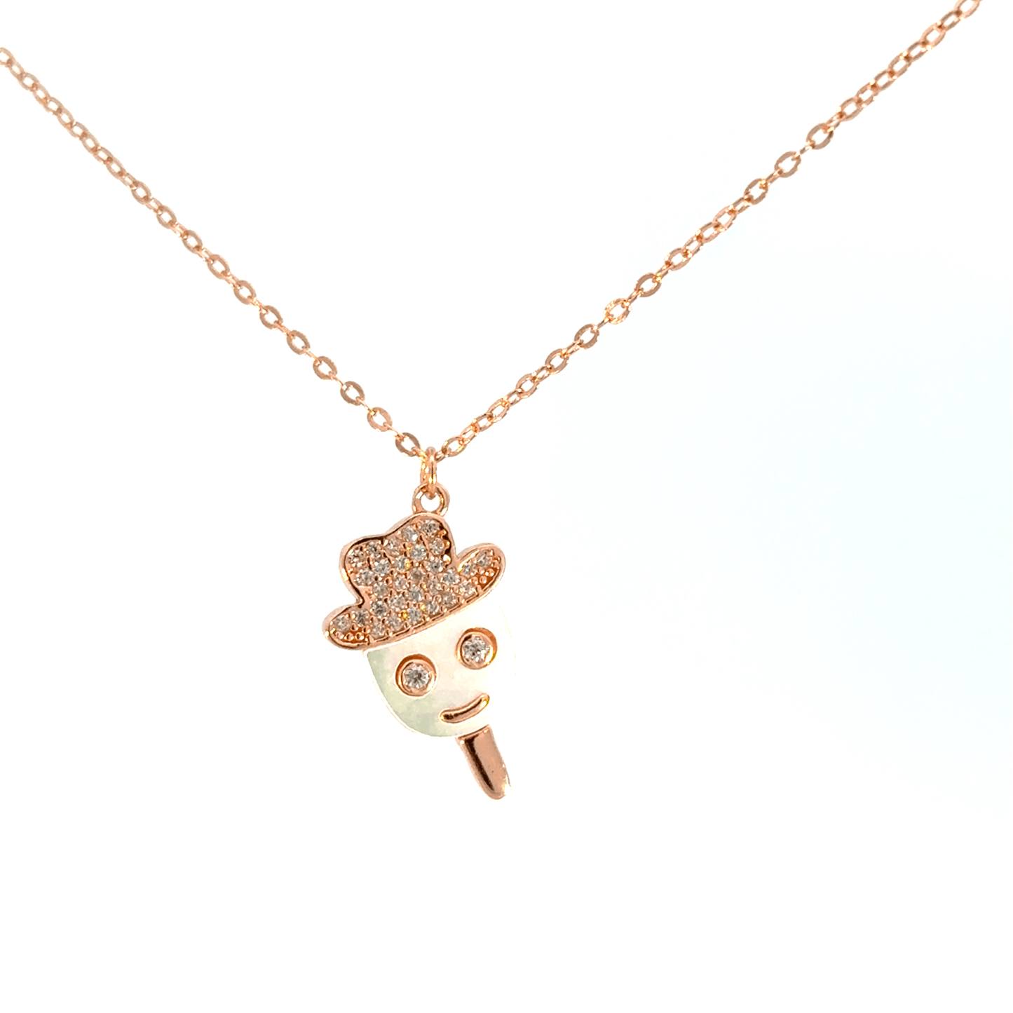 Rosegold hat chain with pendent