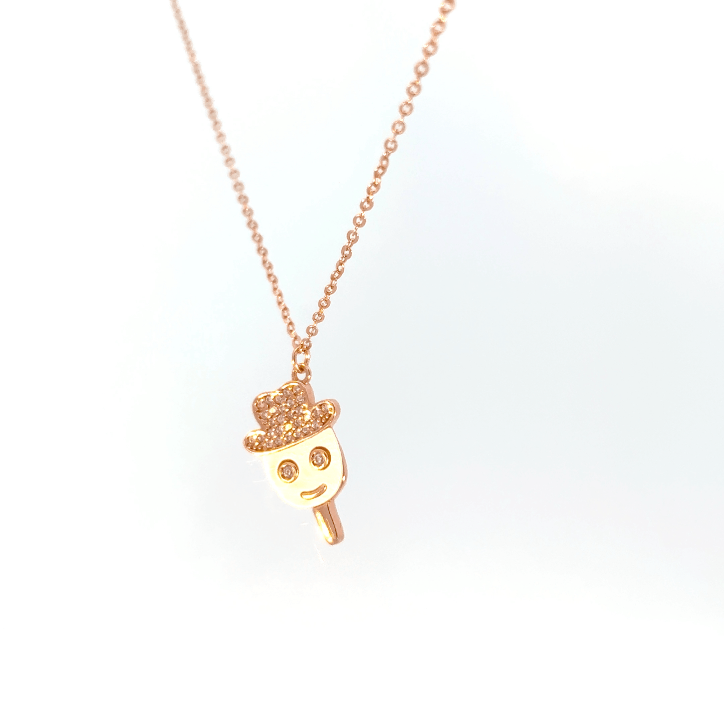Rosegold hat chain with pendent