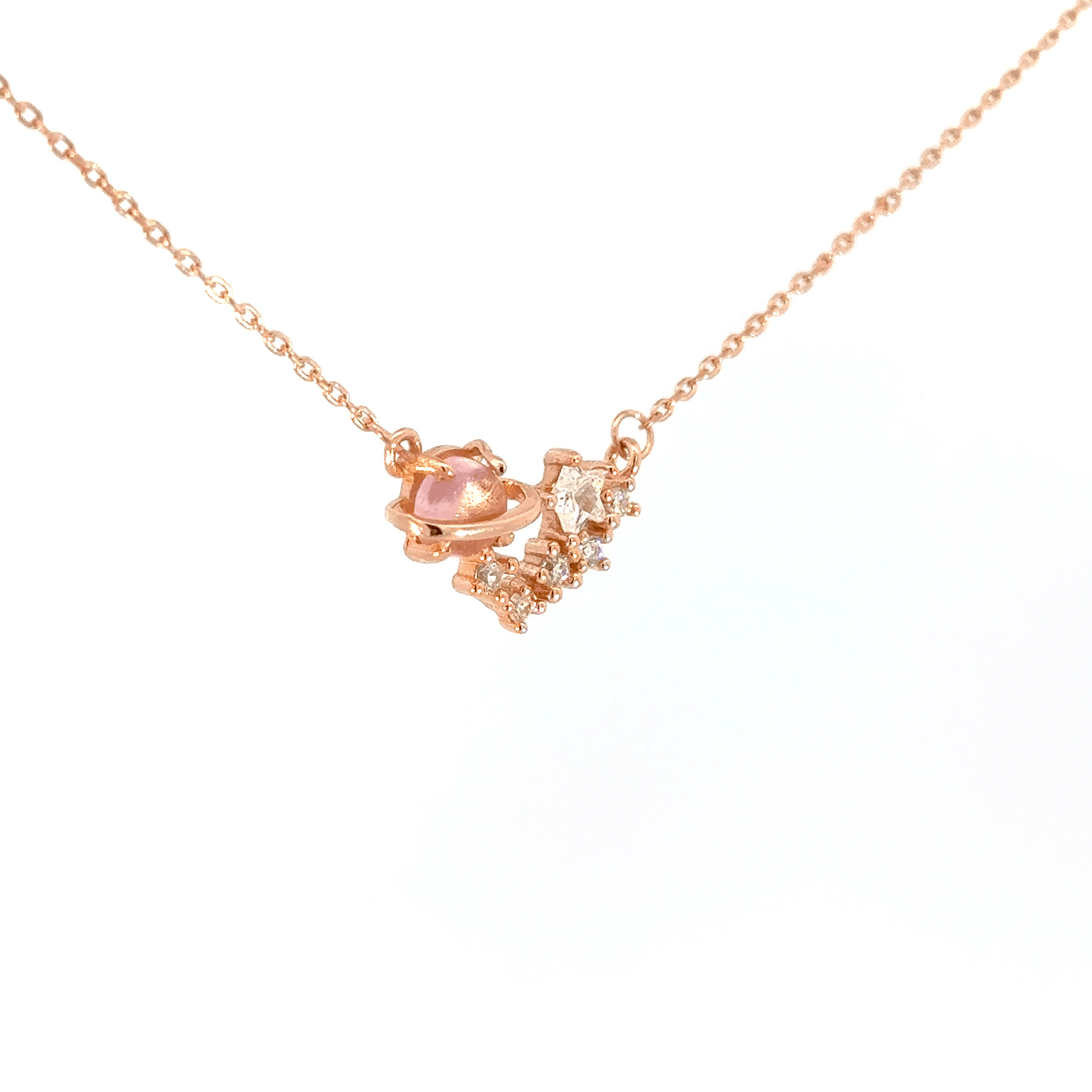 Rosegold heart and star chain with pendent