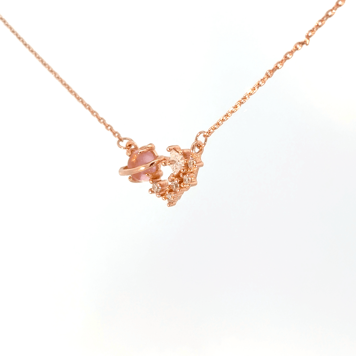Rosegold heart and star chain with pendent