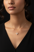 Rosegold heart and black star chain with pendent
