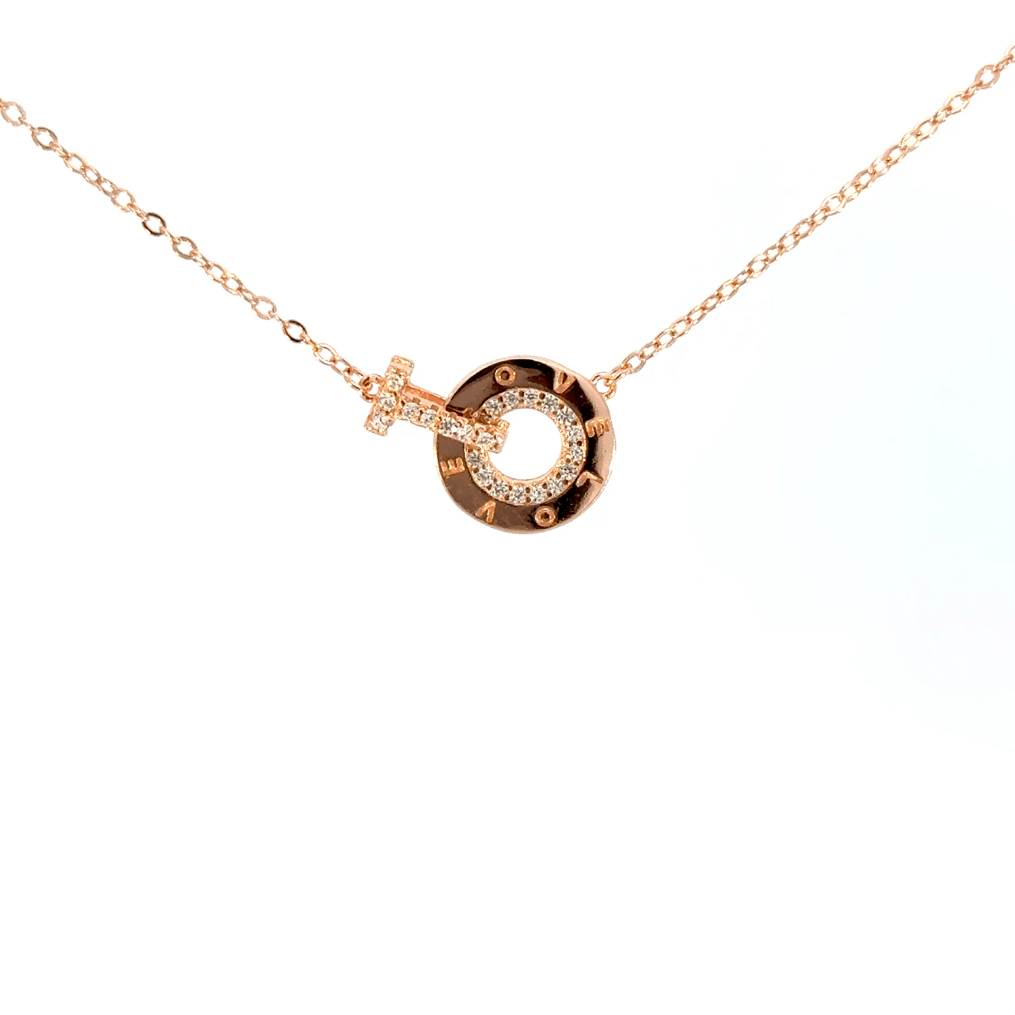 Rosegold circle chain with pendent