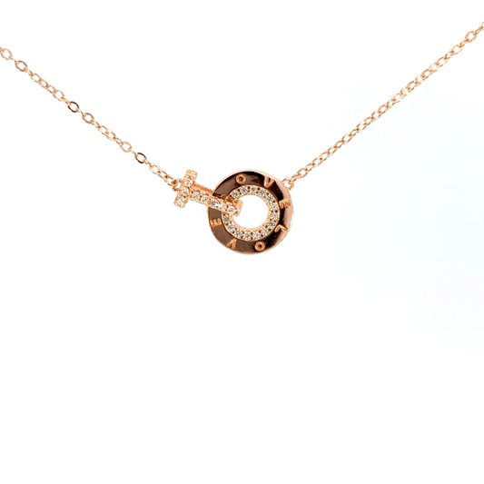Rosegold circle chain with pendent