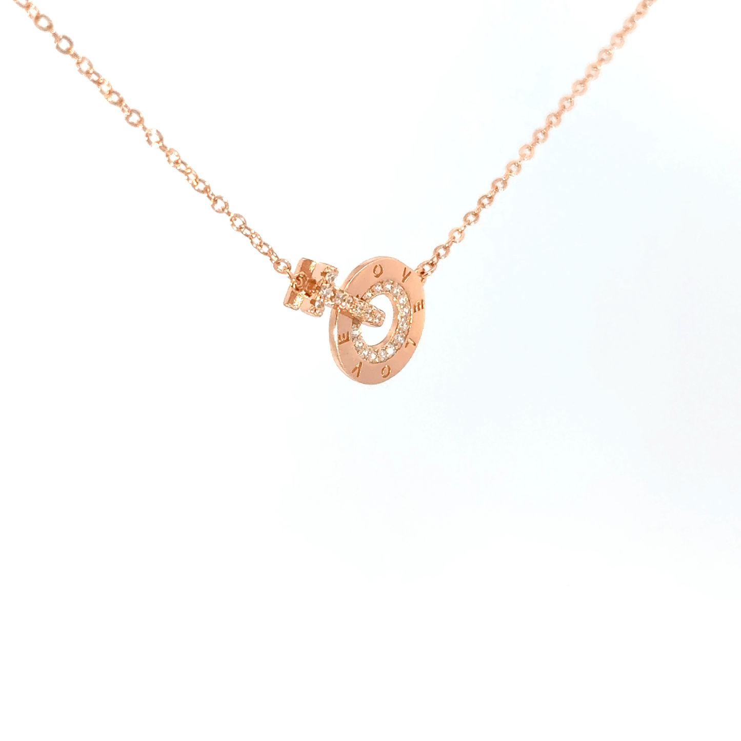 Rosegold circle chain with pendent