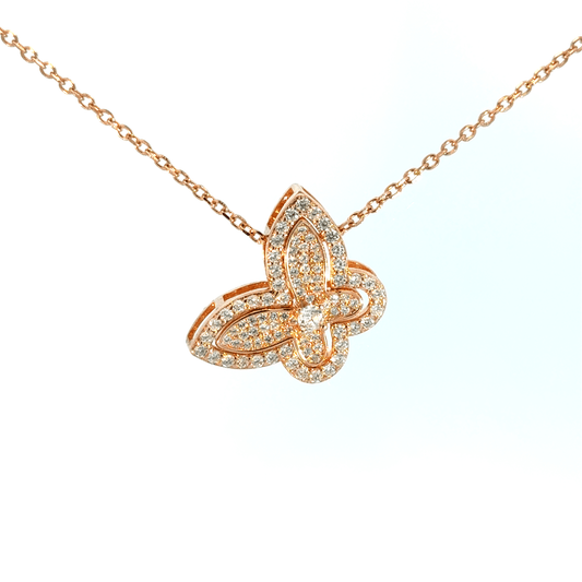 Rosegold split butterfly chain with pendent