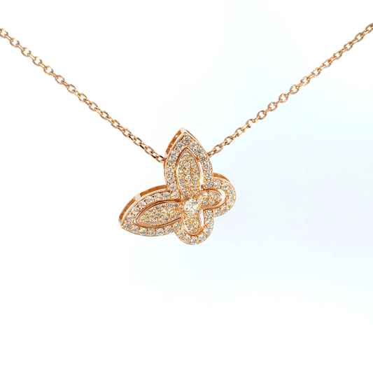 Rosegold split butterfly chain with pendent