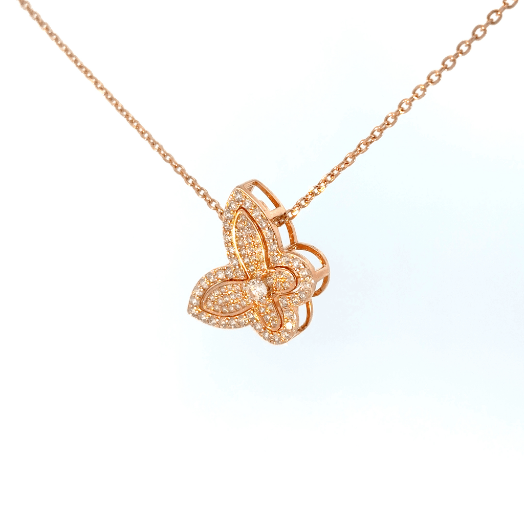 Rosegold split butterfly chain with pendent