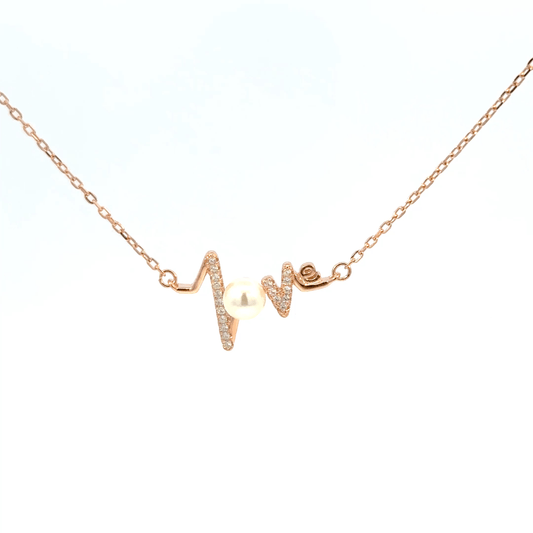 Rosegold Pearl Chain With Pendant