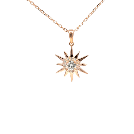 Rosegold Single Stone Chain With Pendant