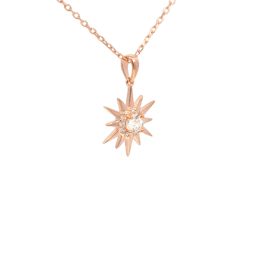 Rosegold Single Stone Chain With Pendant