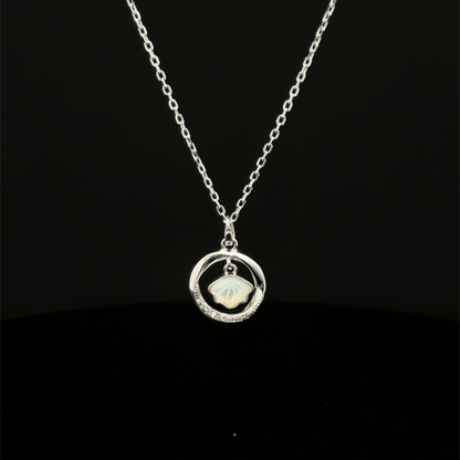 RHODIUM CIRCLE CHAIN WITH PENDANT