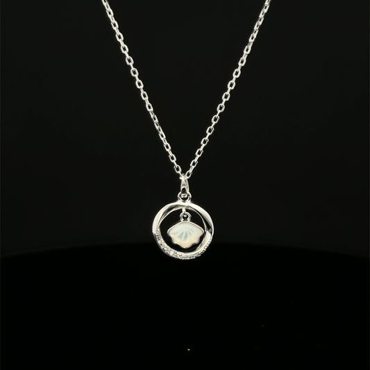 RHODIUM CIRCLE CHAIN WITH PENDANT
