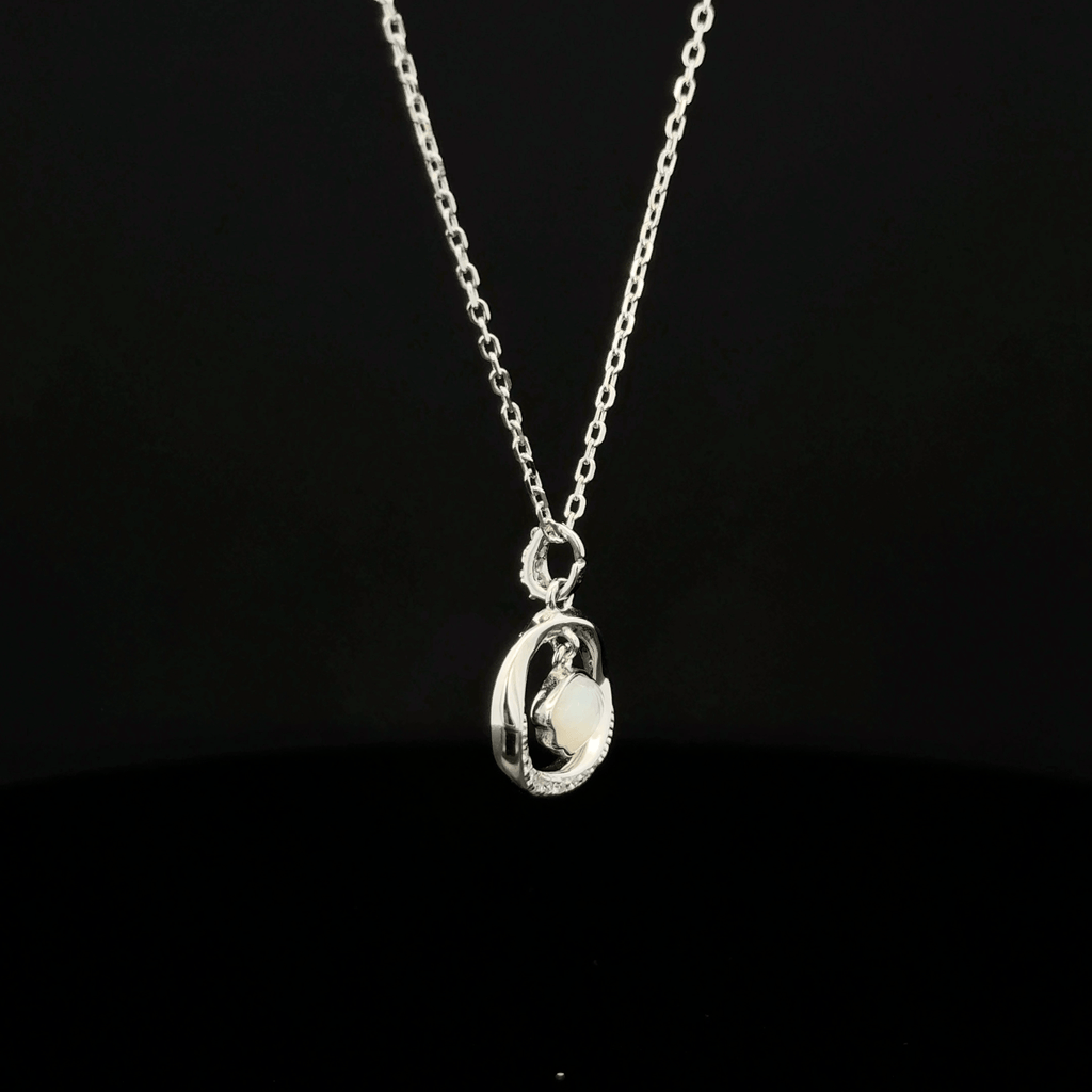 RHODIUM CIRCLE CHAIN WITH PENDANT