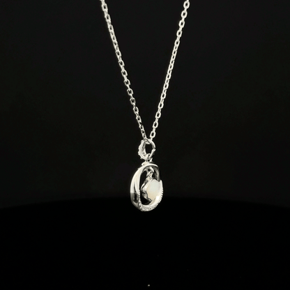 RHODIUM CIRCLE CHAIN WITH PENDANT
