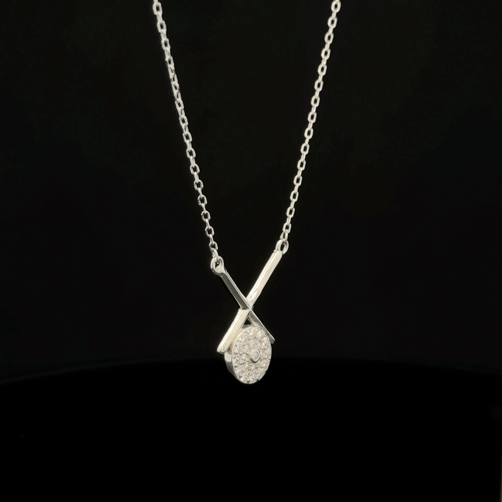 Cross Bar Crystal Drop Pendant