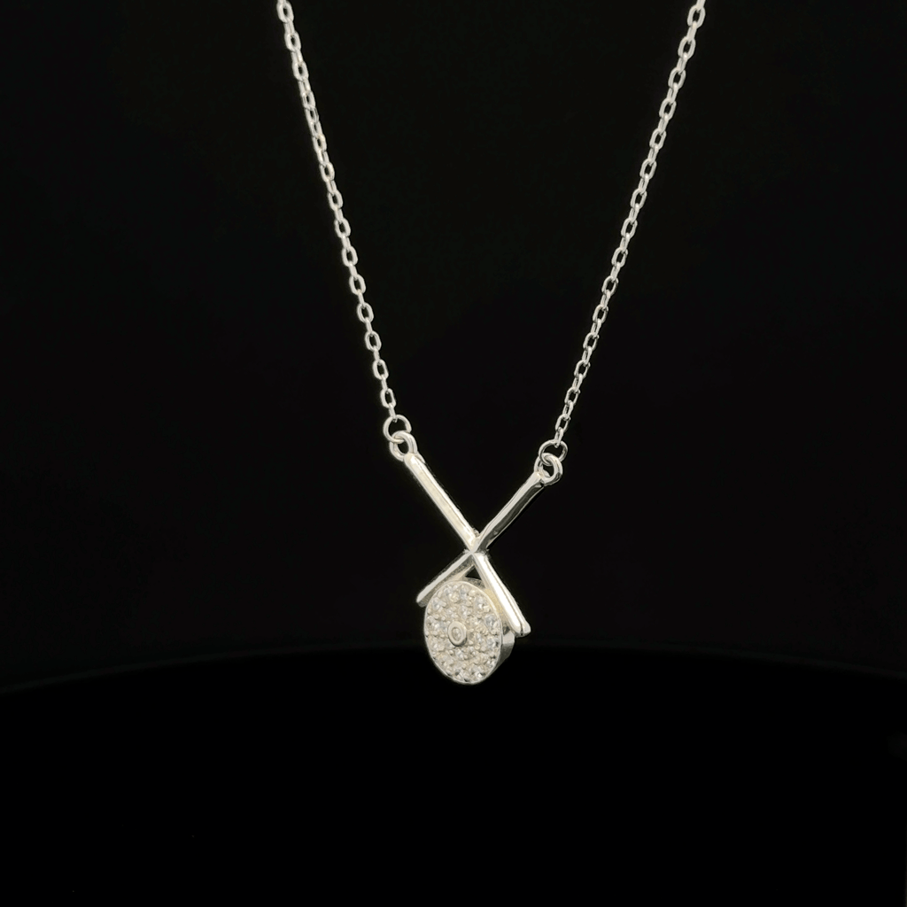 Cross Bar Crystal Drop Pendant