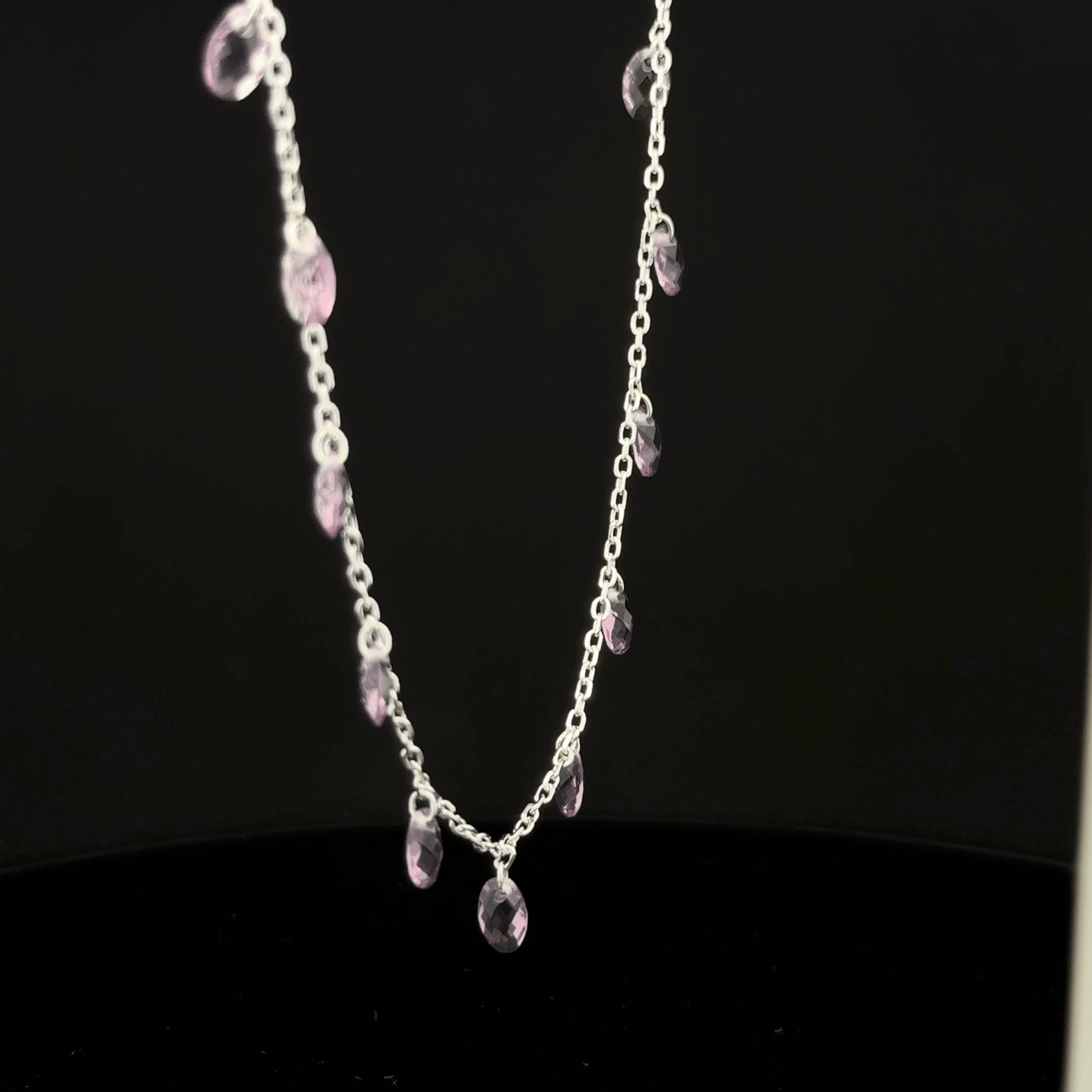The Amethyst Raindrop Fringe chain with pendant