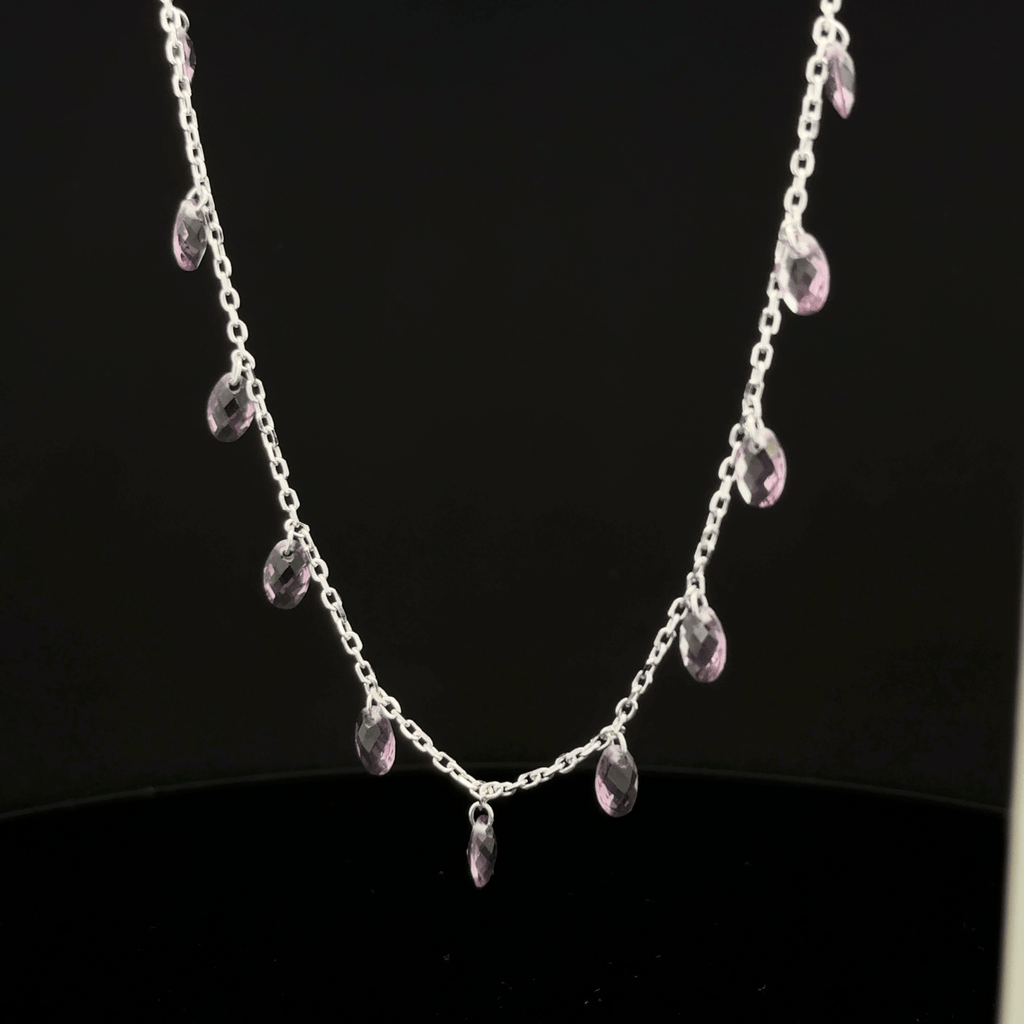 The Amethyst Raindrop Fringe chain with pendant