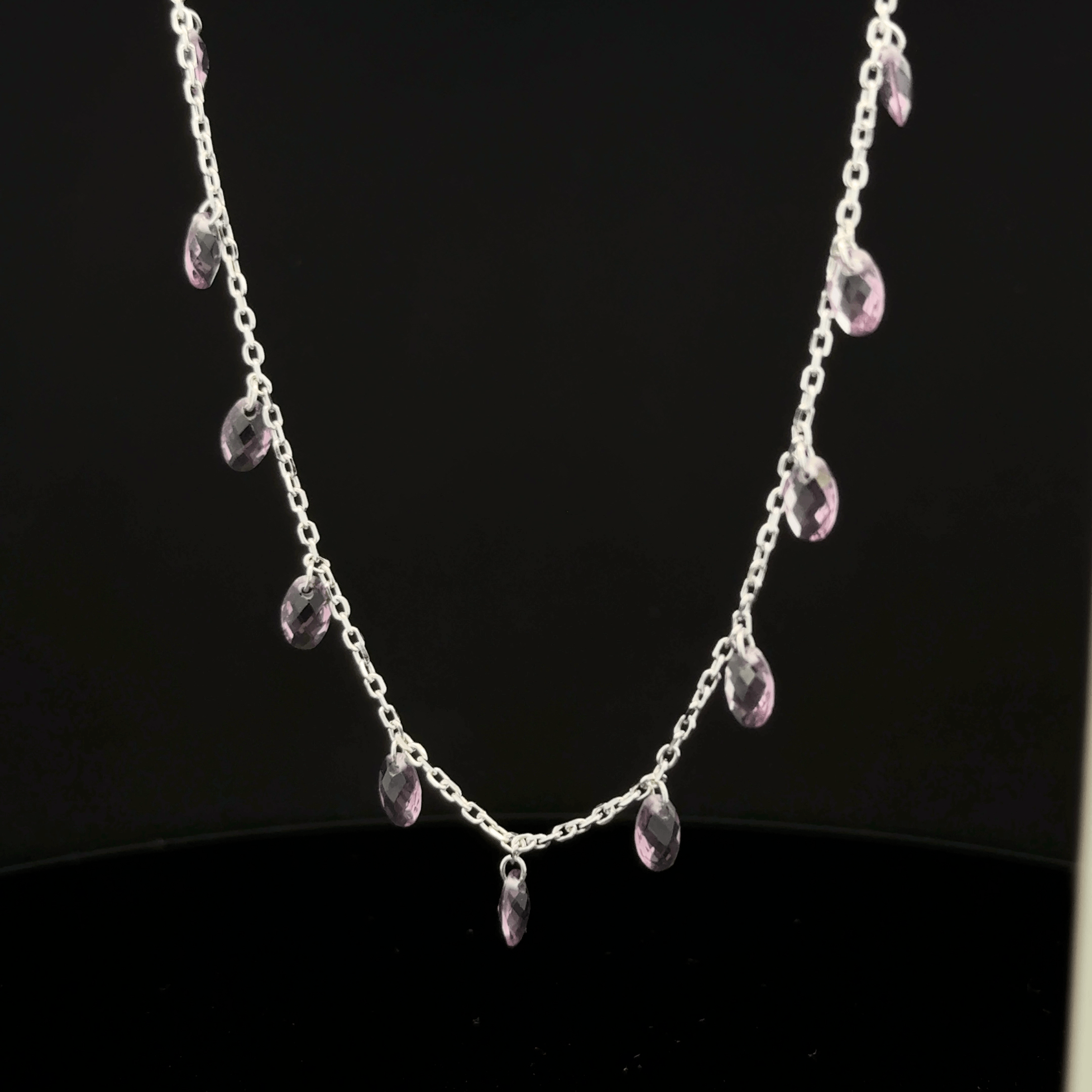 The Amethyst Raindrop Fringe chain with pendant