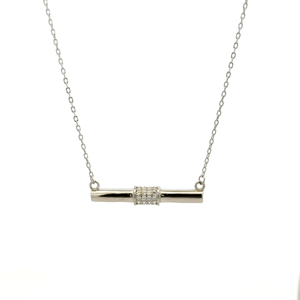 Rhodium horizontal Dollar Chain