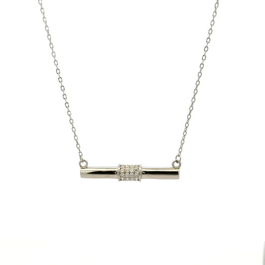 Rhodium horizontal Dollar Chain
